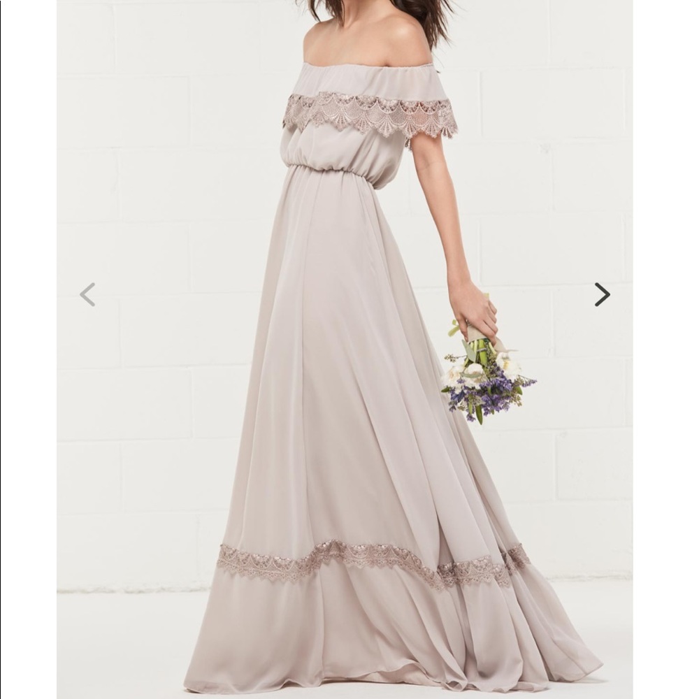 Watters Wtoo Bridesmaids Prom Formal Tan Dress